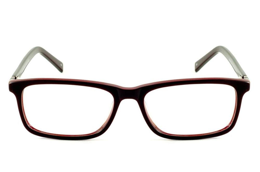 Óculos Ilusion de grau acetato vinho bordô e vermelho com haste marrom café feminino