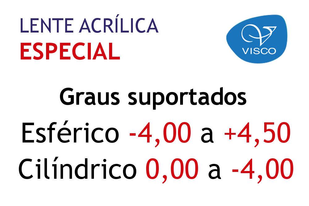 Lente Acrílica Visco Especial para óculos anti reflexo e afinamento