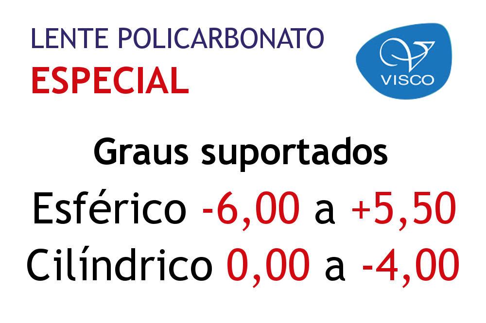 Lente Policarbonato Visco afinamento anti reflexo óculos grau médio