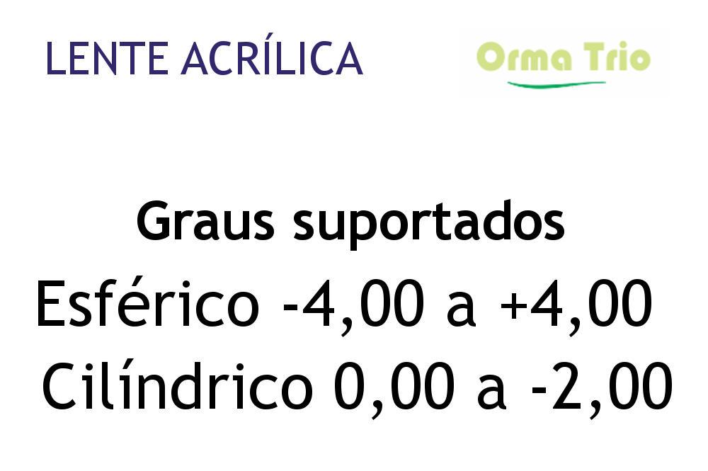 Lente Acrílica Orma Trio para óculos anti reflexo Easy Clean