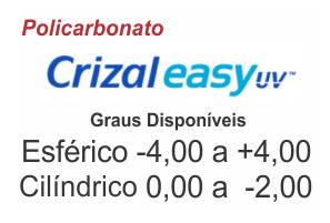 Lente de grau Crizal Easy em Policarbonato com Anti Reflexo para miopia hipermetropia