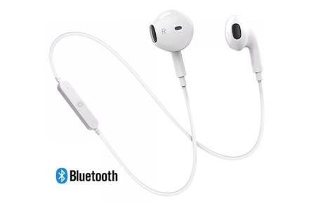 Fone de ouvido conexão sem fio bluetooth branco com microfone embutido (brinde)