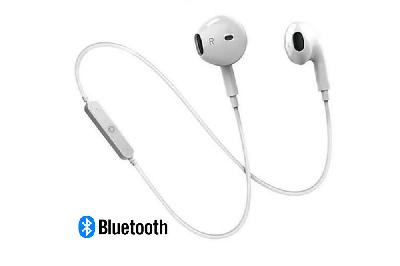 Fone de ouvido conexão sem fio bluetooth branco com microfone embutido (brinde)