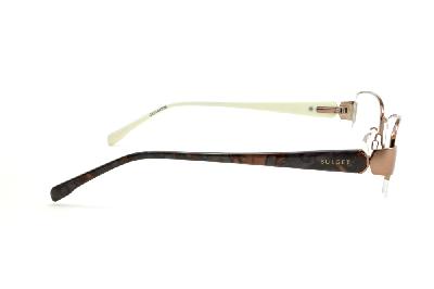 Armação de grau feminina óculos Bulget cobre metálico fio de nylon haste mesclado branco marfim