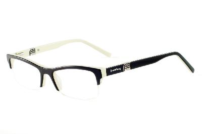 Óculos Ilusion acetato preta com haste branca flexível de mola