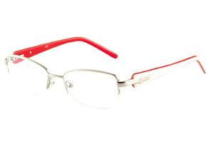 Armção de óculos de grau prata dourado fio de nylon haste branca e vermelha com strass para mulheres