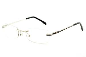 Óculos Ilusion prata modelo parafusado com haste preto e prata