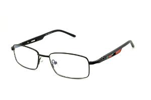 Óculos de grau Ilusion preto com haste vazada e friso vermelho infantil para meninos 