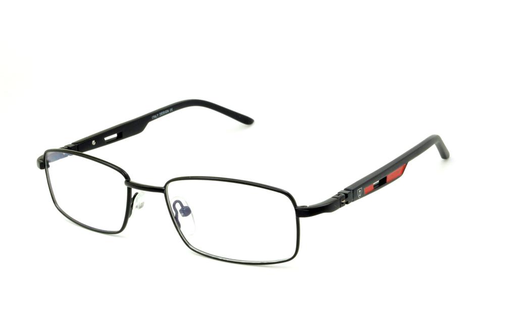Óculos Ilusion FD638 preto haste vazada e detalhe vermelho