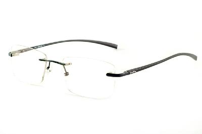 Óculos Ilusion preto modelo parafusado com haste preta