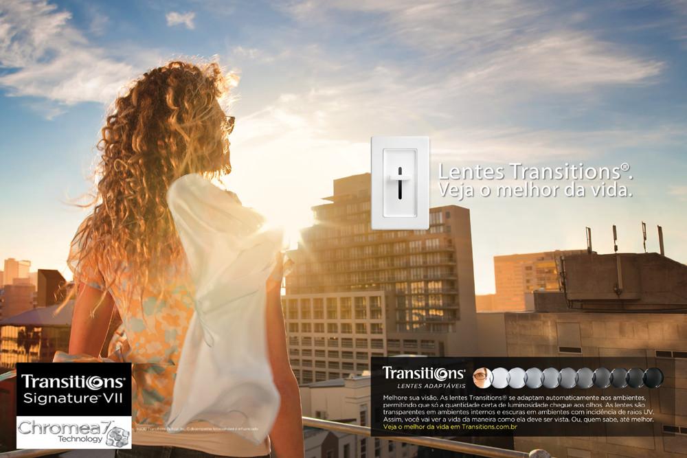 Lente Transitions Crizal Easy Acrílica grau médio baixo Esférico -2,00 a +4,00 / Cil. 0 a -2,00