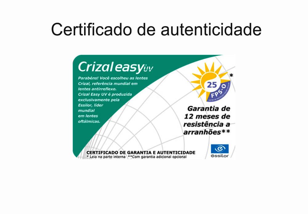 Lente Transitions Crizal Easy com afinamento anti risco e reflexo