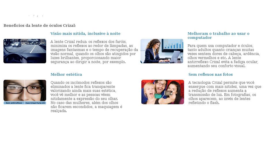 Lente Multifocal Varilux Crizal anti reflexo e anti risco