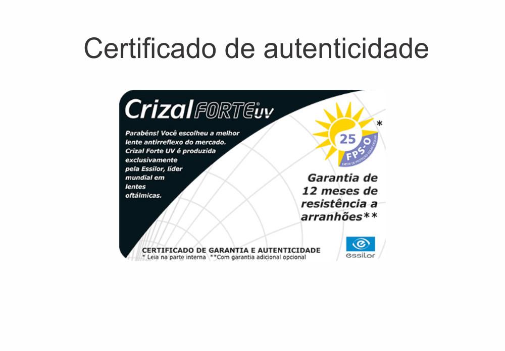 Lente Crizal Forte ESPECIAL Anti Reflexo para óculos grau médio fina