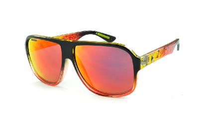 Óculos Absurda Calixto preto multicor com lente vermelha/amarela espelhada