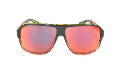 Óculos Absurda Calixto preto multicor com lente vermelha/amarela espelhada