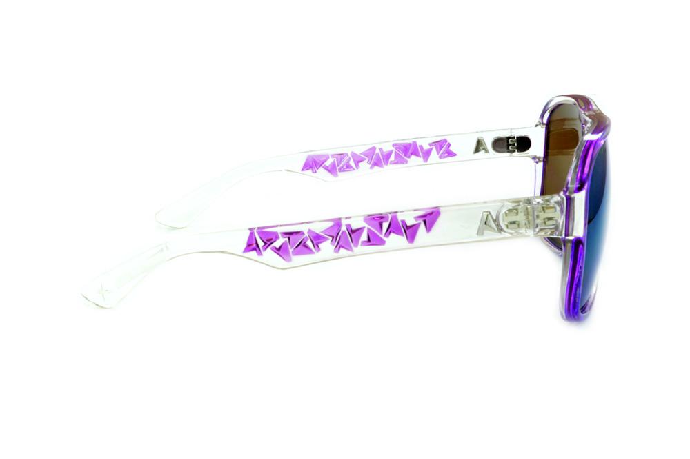 Óculos Absurda Calixtin transparente com lente violeta/roxo espelhado