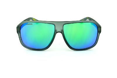 Óculos Absurda Calixto cinza transparente com lente azul espelhado