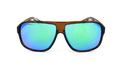Óculos Absurda Calixto marrom com lente roxa/azul/violeta espelhado