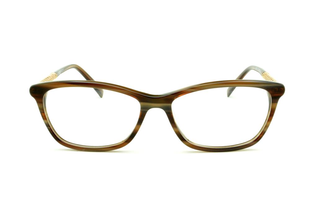 Armação de grau Ana Hickmann acetato marrom/caramelo mesclado e dourado para mulheres