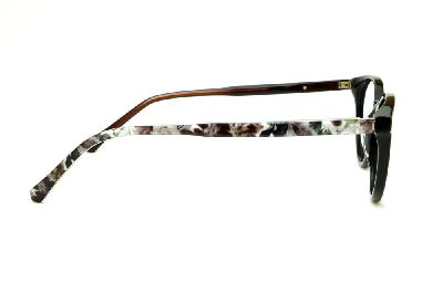 Armação de óculos de grau redondo feminino Ana Hickmann em acetato preto com haste florida