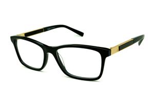 Óculos Ana Hickmann AH 6234 acetato preto quadrado com haste dourada