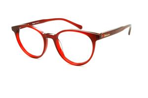Armação de óculos de grau redonda Ana Hickmann em acetato vermelho para mulheres
