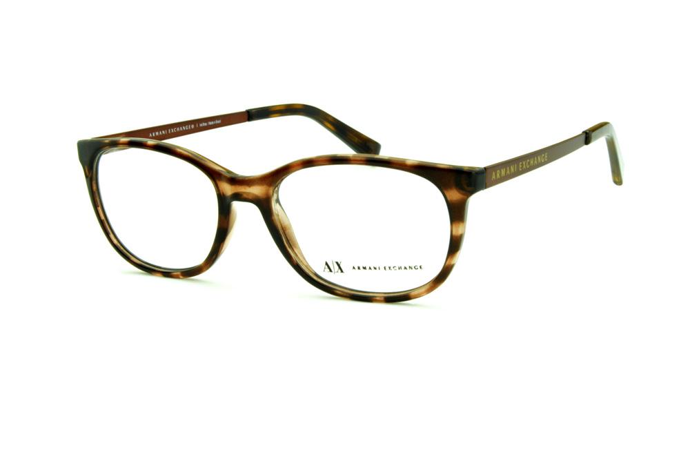 Óculos Armani Exchange AX 3005 tartaruga onça haste metal marrom