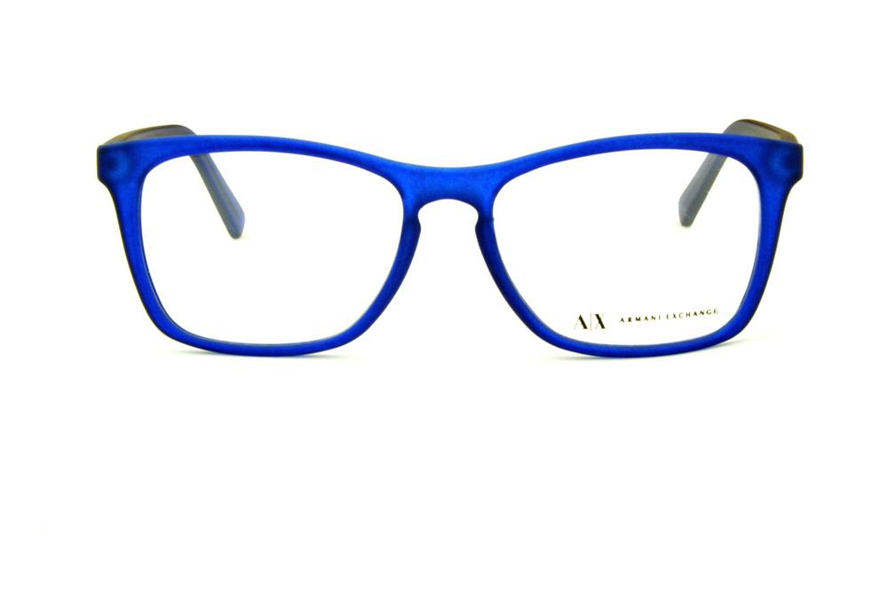 Óculos Armani Exchange AX 3012 azul royal fosco com detalhe prata nas hastes