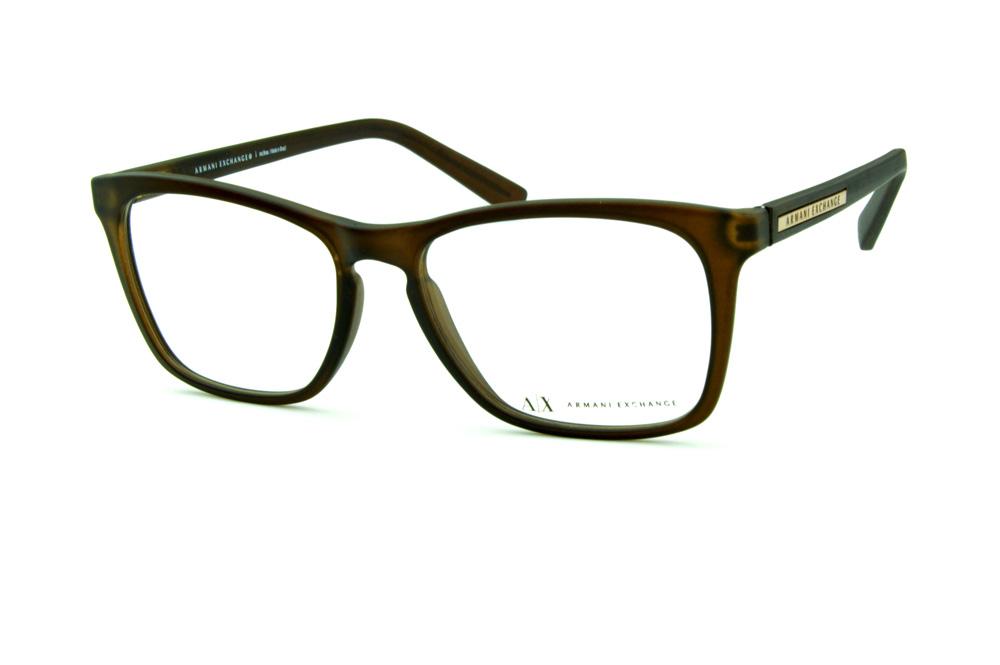 Óculos Armani Exchange AX 3012 marrom fosco e detalhe dourado