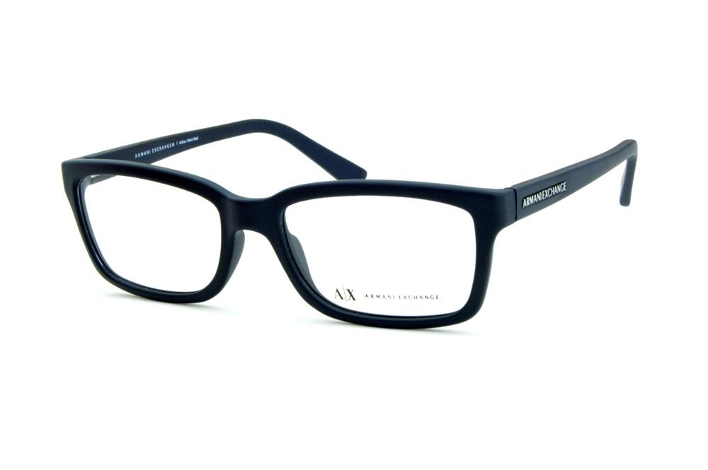 Óculos Armani Exchange AX 3022 azul fosco e logo prata