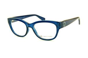 Armação de óculos de grau feminina Armani Exchange em acetato azul translúcido redondo oval