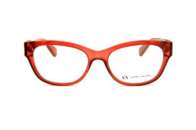 Armação feminina de óculos de grau Armani Exchange em acetato vermelho oval formato gatinho