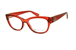 Armação feminina de óculos de grau Armani Exchange em acetato vermelho oval formato gatinho