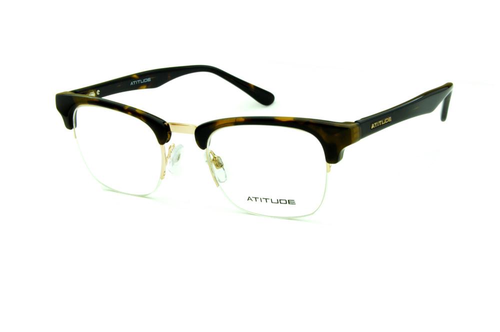 Óculos Atitude AT1553 modelo clubmaster marrom tartaruga fio de nylon