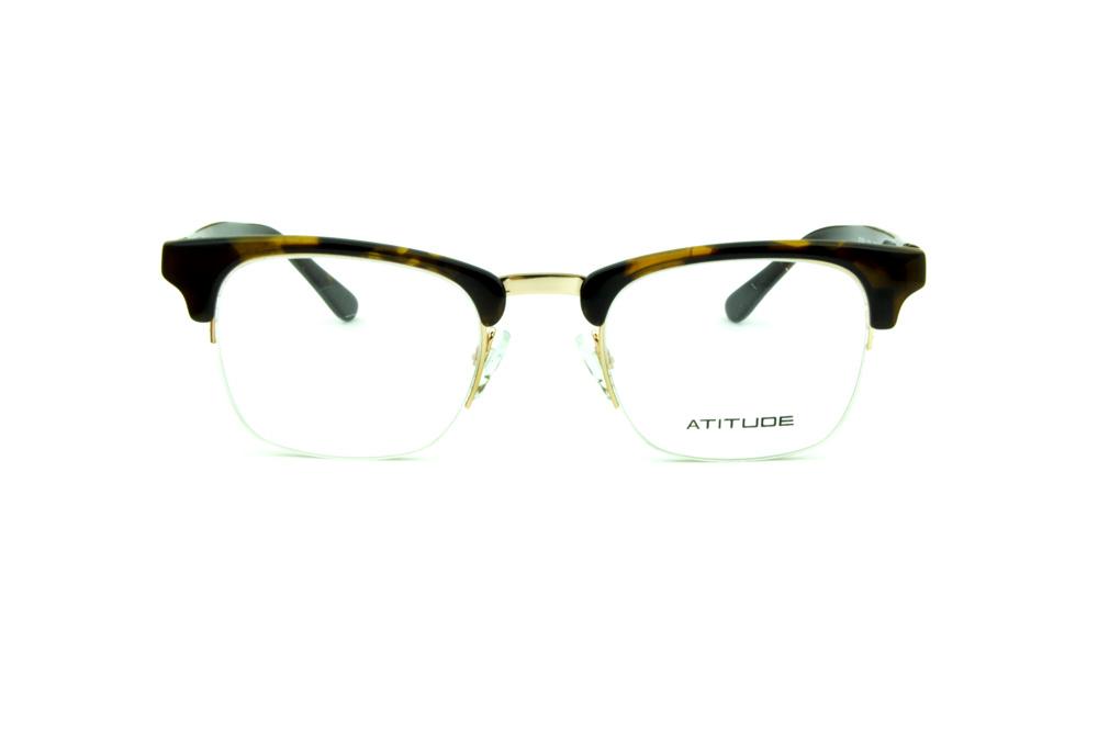 Óculos Atitude fio de nylon modelo clubmaster efeito demi tartaruga feminino