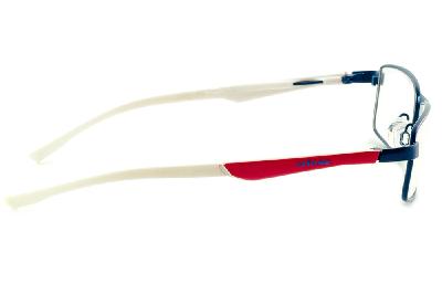 Óculos Atitude infantil metal azul marinho com haste azul royal e branca com vermelho