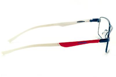Óculos Atitude azul marinho com haste vermelha/branca flexível de mola