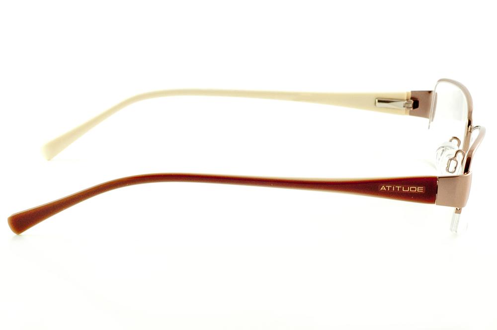 Óculos de grau Atitude fio de nylon bronze com haste marrom/marfim para mulheres