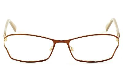 Óculos de grau Atitude metal bronze e dourado com haste bege escuro para mulheres