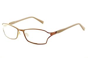 Óculos de grau Atitude metal bronze e dourado com haste bege escuro para mulheres