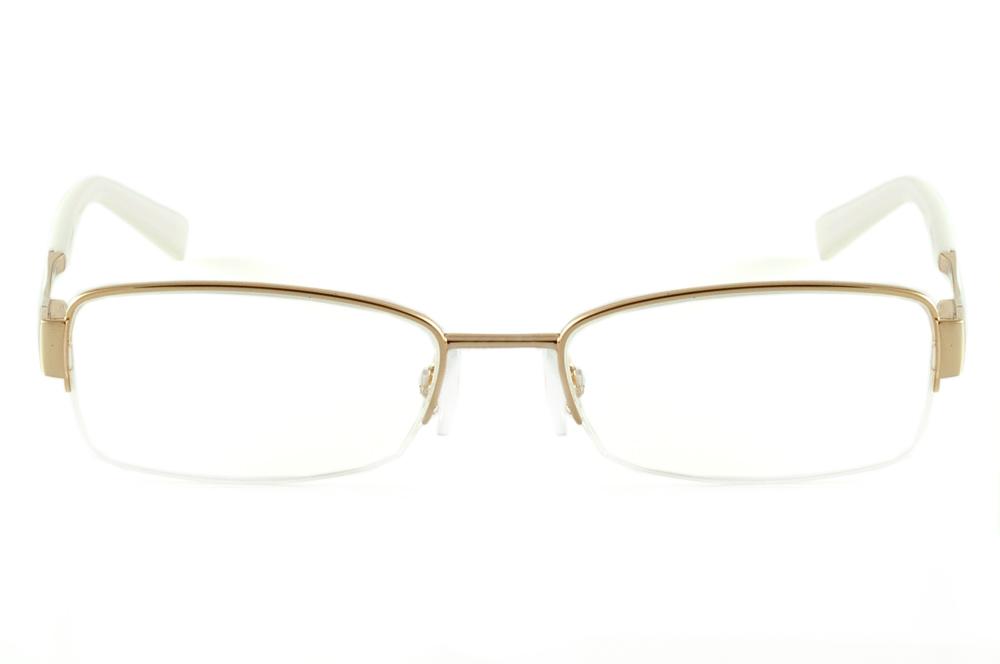 Óculos Atitude dourado com haste branca flexível de mola