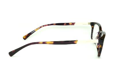 Óculos Atitude em acetato cor demi tartaruga efeito onça com haste flexível dourada