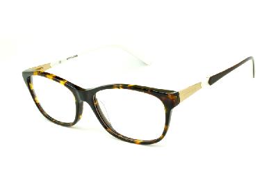 Óculos Atitude em acetato cor demi tartaruga efeito onça com haste flexível dourada