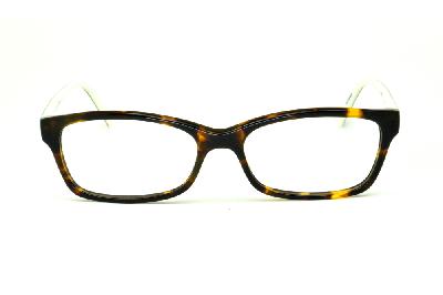 Óculos Atitude em acetato cor demi tartaruga efeito onça haste branca e marrom café feminino