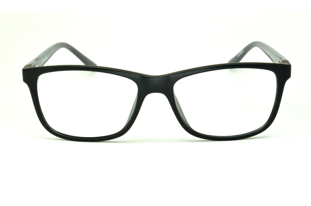 Óculos de grau Atitude em acetato preto com haste cinza para homens