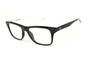 Óculos de grau Atitude em acetato preto com haste preta/branca para homens e mulheres