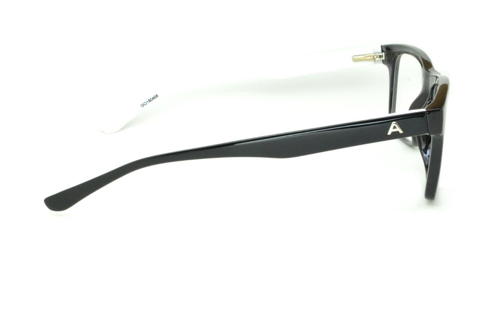Óculos de grau Atitude em acetato preto com haste preta/branca para homens e mulheres