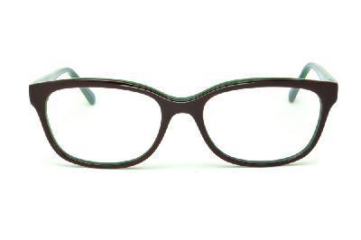 Óculos de grau Atitude em acetato marrom café/azul royal e friso verde para mulheres