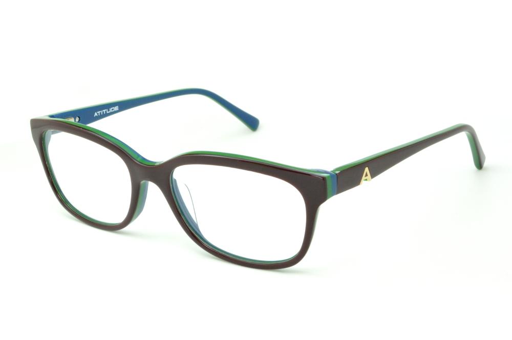 Óculos Atitude AT6129 tricolor marrom café/azul royal verde feminino